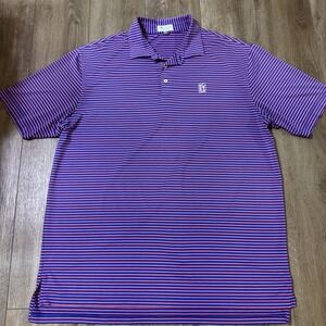 Peter Millar Summer Comfort Polo Shirt Mens XL Purple‎ Kiawah The PGA Tour